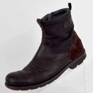 Men's Clark's Zip Up Brown Leather Boots Size 11